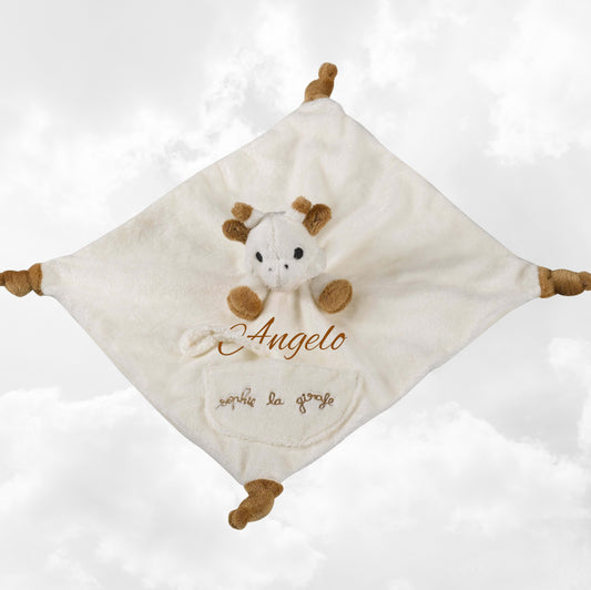 Doudou Sophie la Girafe avec Attache Sucette - Personnalisé avec prénom