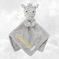 Doudou Mouchoir Zèbre Gris 35cm | Avec Prénom Personnalisé | Baby Town