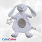 Doudou Lapin 28cm Blanc Avec Anneau de Dentition | Prénom Brodé