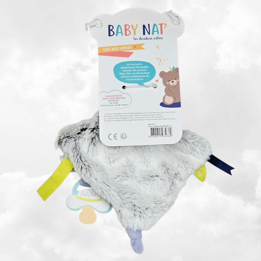 Doudou & Attache Sucette Hérisson Personnalisé | BabyNat