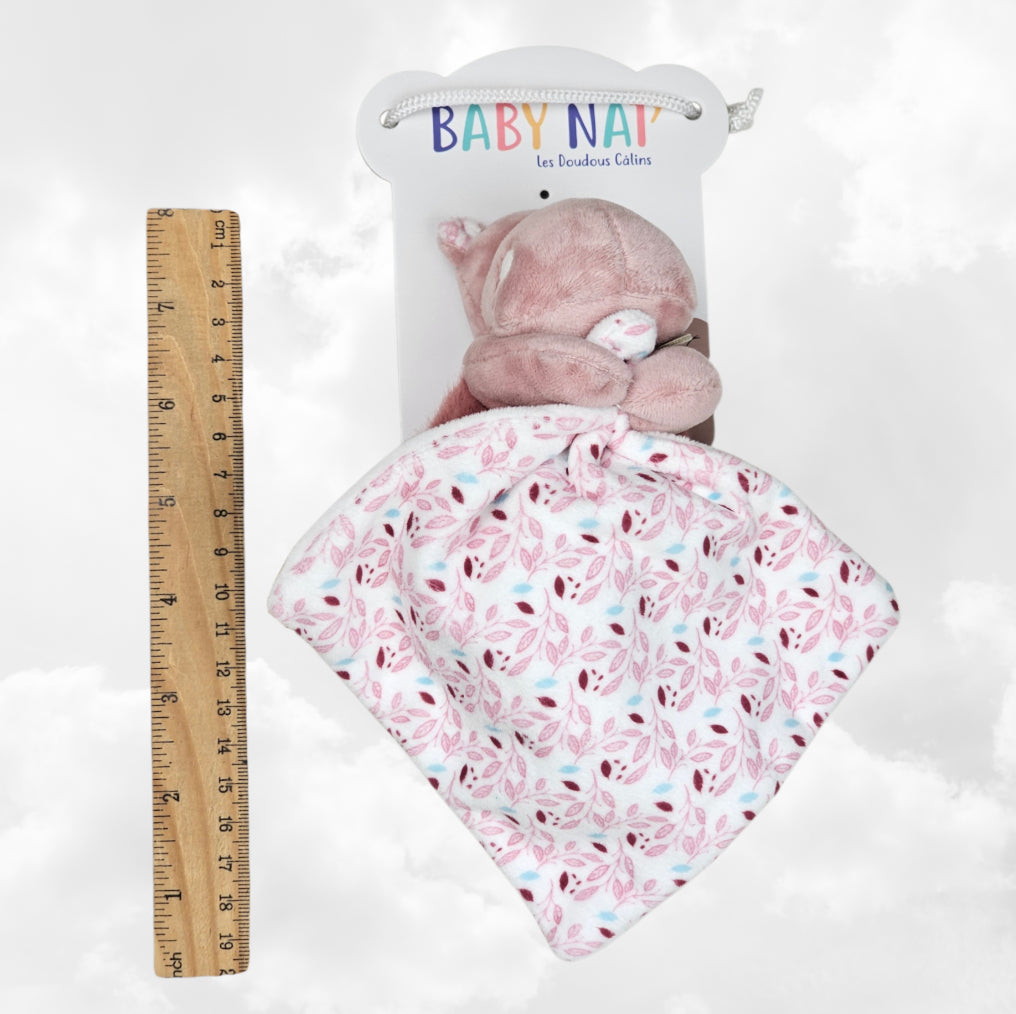 Doudou Pantin Zoé l'Hippopotame Personnalisé | Avec mouchoir | BabyNat
