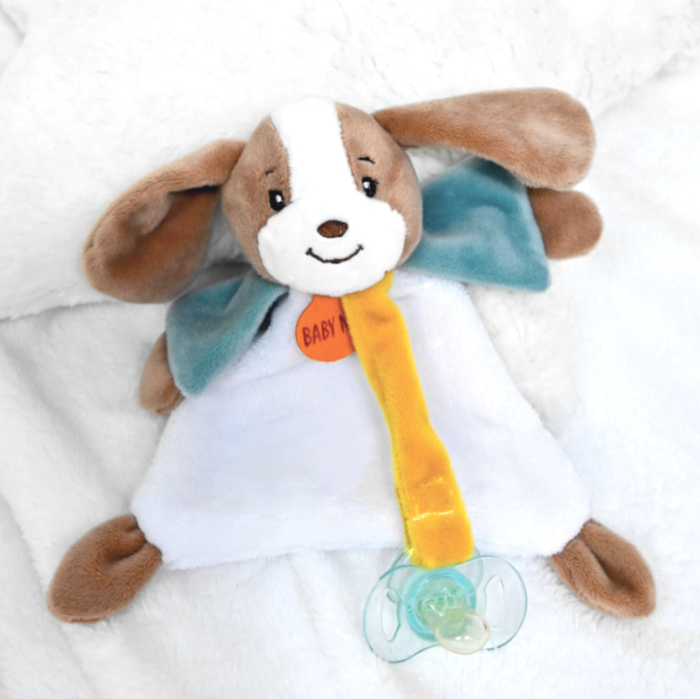 Doudou & Attache Sucette Lucien le Chien Personnalisé | BabyNat