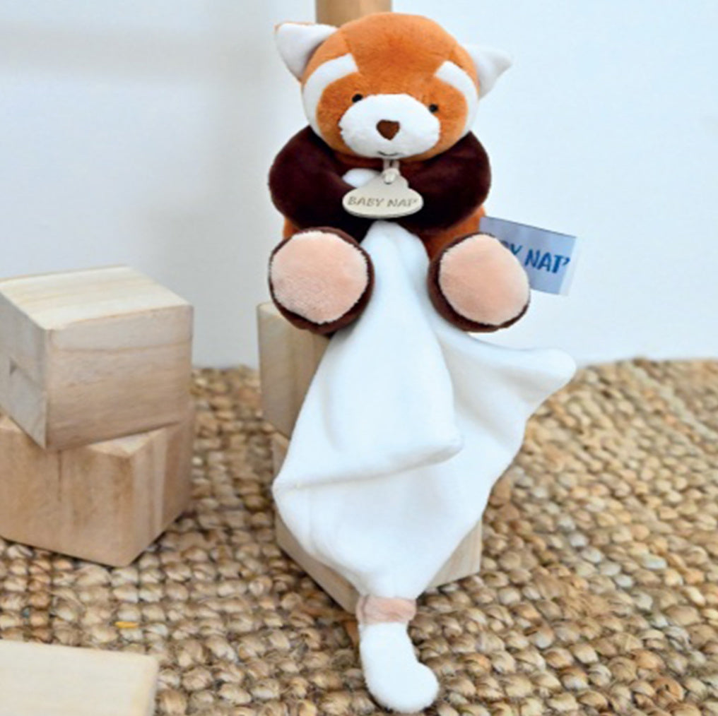Doudou Petit Panda Roux Personnalisé | Avec mouchoir | BabyNat