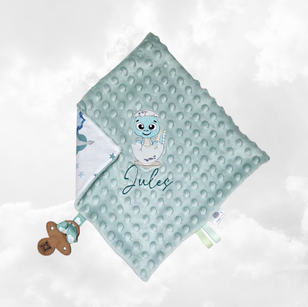 Créez Votre Doudou Coton & Minky Carré Personnalisé | 30cm | Garçon