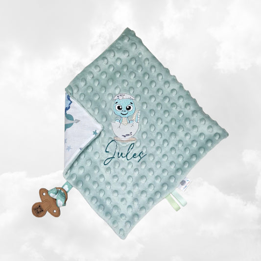Créez Votre Doudou Coton & Minky Carré Personnalisé | 30cm | Garçon