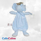 Doudou Eléphant 28cm Bleu Avec Anneau de Dentition | Prénom Brodé