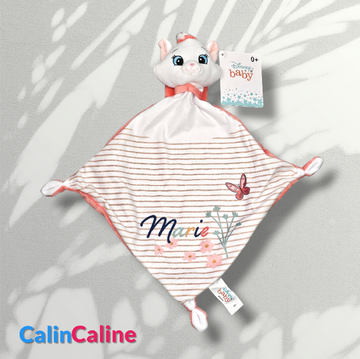 Doudou Disney Bébé Marie Rayé | Mouchoir 21cm | A Personnaliser