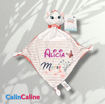 Doudou Disney Bébé Marie Rayé | Mouchoir 21cm | A Personnaliser