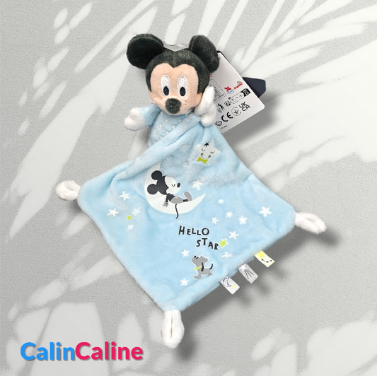 Doudou Disney Bébé Mickey Phosphorescent | 18cm x 18cm | A Personnaliser