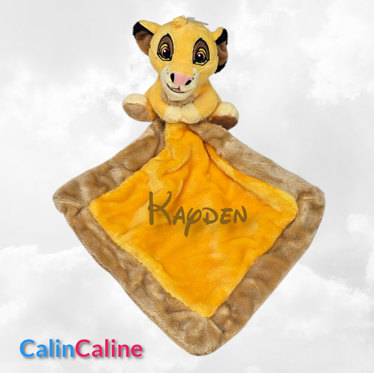 Doudou Mouchoir Disney Simba Safari 21cm | Avec prénom brodé
