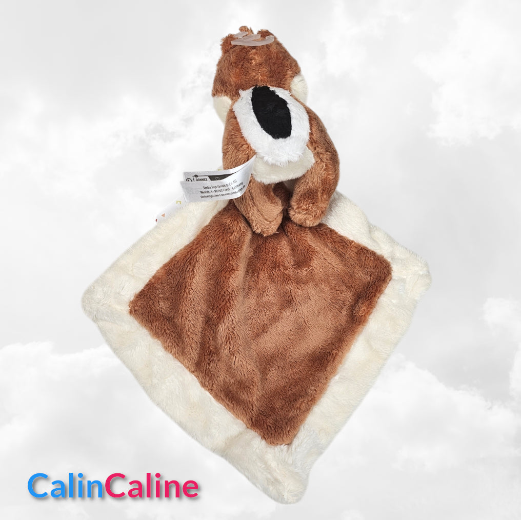 Doudou Mouchoir Disney Tic et Tac 21cm | Avec prénom | Tac Brun Clair