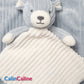 Pack Bébé A Personnaliser | Couverture Eté Grise 75cm x 90cm + Doudou Ourson 35cm