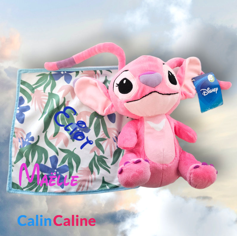 Doudou Disney Peluche Angel 25cm avec Mouchoir Personnalisé | Nicotoy