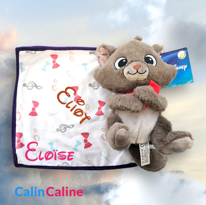 Doudou Peluche Disney Berlioz 25cm avec Mouchoir Personnalisé | Nicotoy