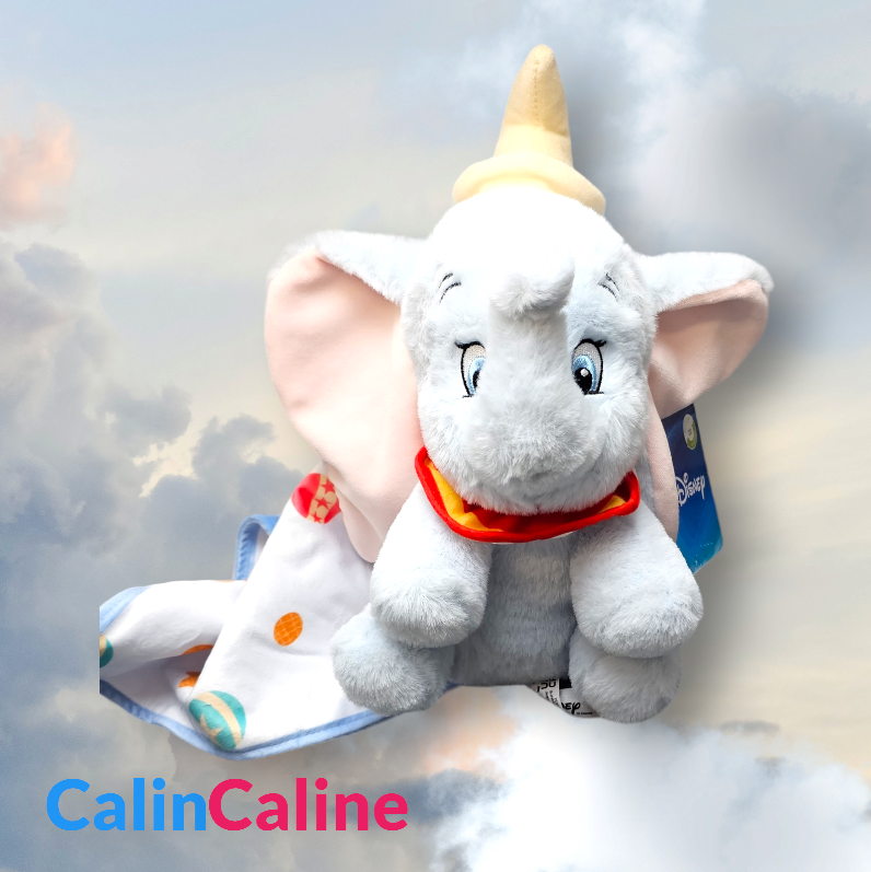 Doudou Peluche Disney Dumbo 25cm avec Mouchoir Personnalisé | Nicotoy