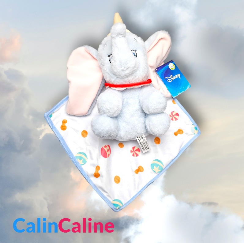 Doudou Peluche Disney Dumbo 25cm avec Mouchoir Personnalisé | Nicotoy