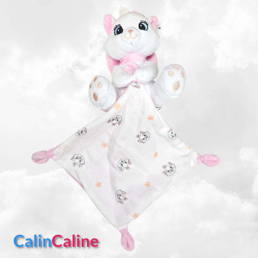 Doudou Peluche Mouchoir Disney Marie 20cm | Avec prénom | Aristochats