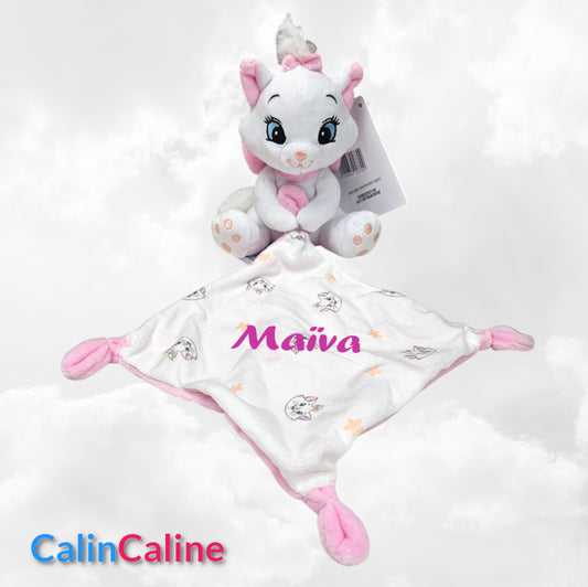 Doudou Peluche Mouchoir Disney Marie 20cm | Avec prénom | Aristochats