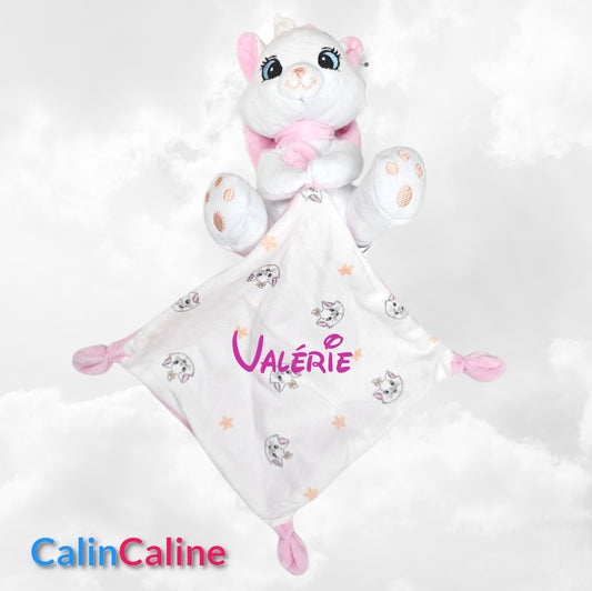 Doudou Peluche Mouchoir Disney Marie 20cm | Avec prénom | Aristochats