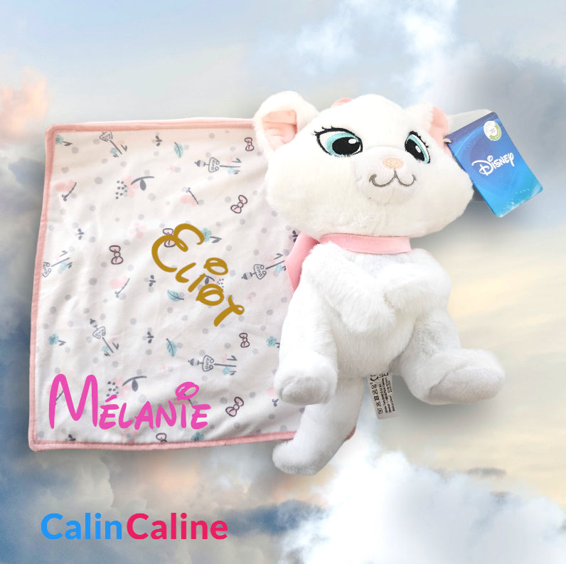 Doudou Peluche Disney Marie 25cm avec Mouchoir Personnalisé | Nicotoy