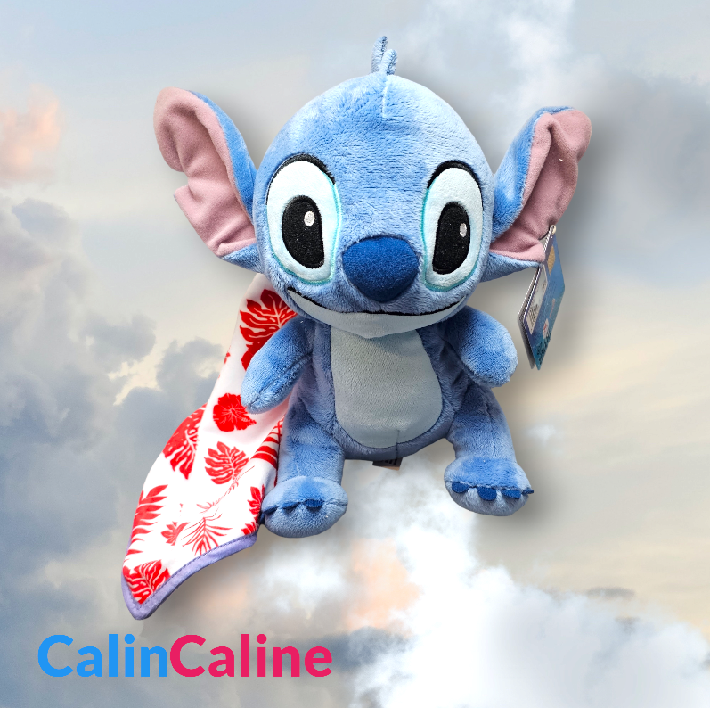 Doudou Peluche Disney Stitch 25cm avec Mouchoir Personnalisé | Nicotoy
