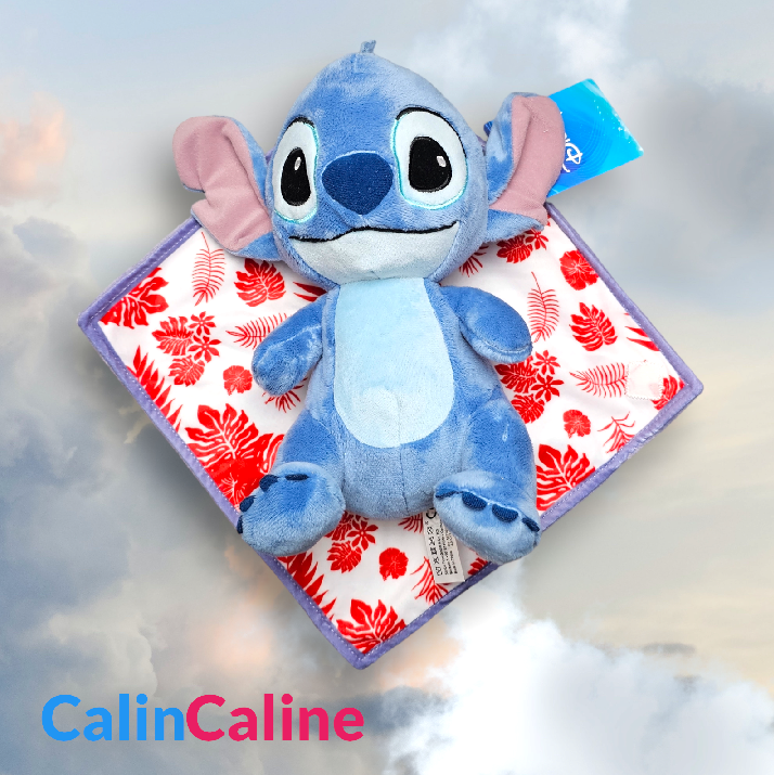 Doudou Peluche Disney Stitch 25cm avec Mouchoir Personnalisé | Nicotoy