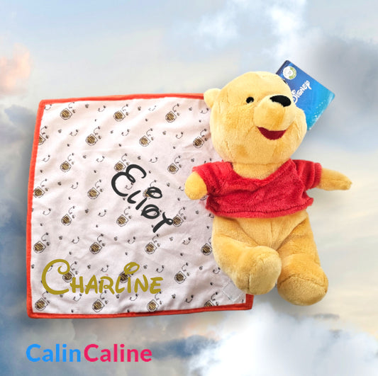 Doudou Peluche Disney Winnie 25cm avec Mouchoir Personnalisé | Nicotoy