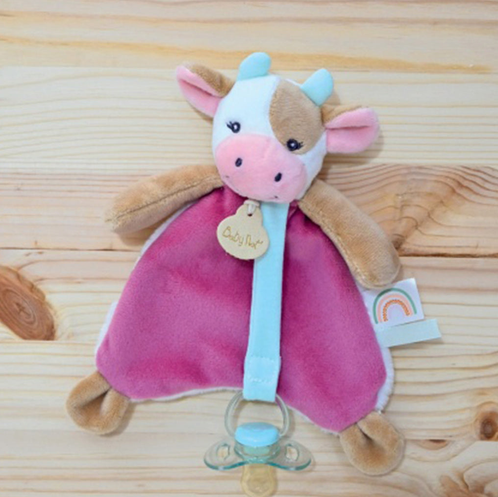 Doudou & Attache Sucette Pistache la Vache Personnalisé | BabyNat