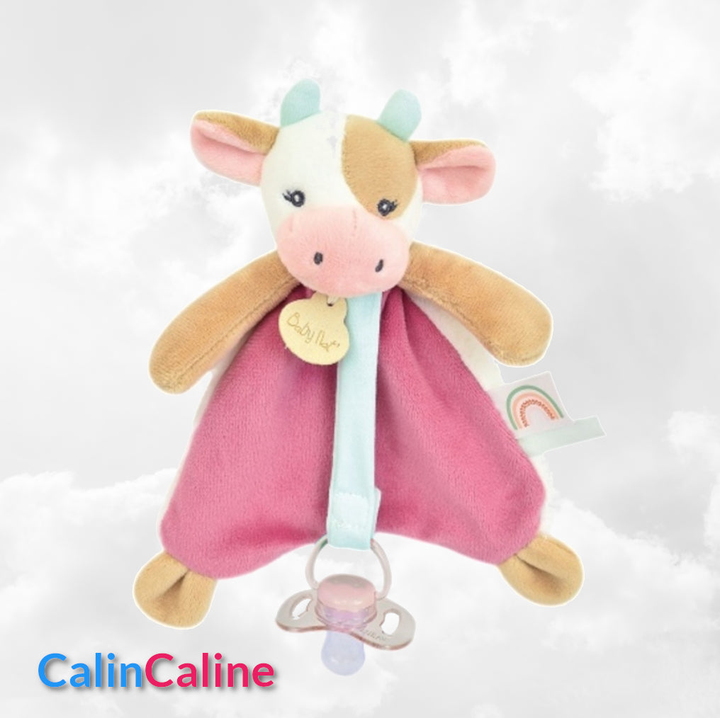Doudou & Attache Sucette Pistache la Vache Personnalisé | BabyNat