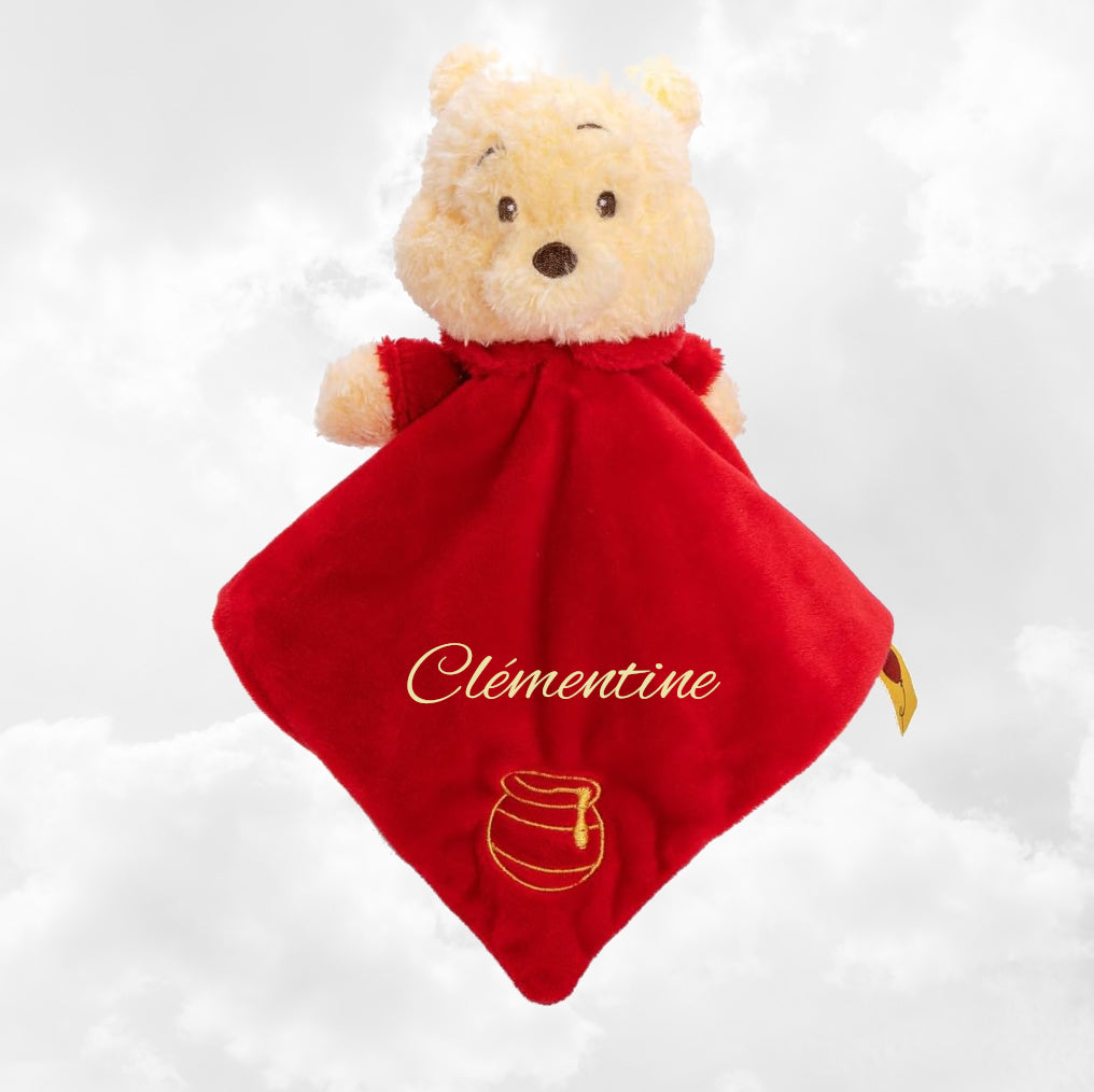 Doudou Plat Disney Winnie Pot de Miel 28cm | A personnaliser
