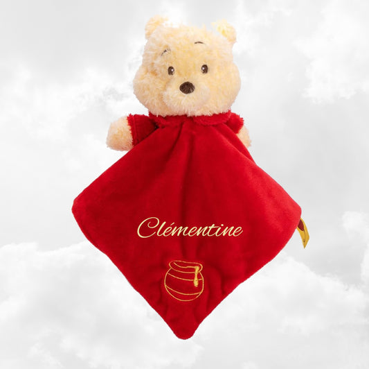 Doudou Plat Disney Winnie Pot de Miel 28cm | A personnaliser