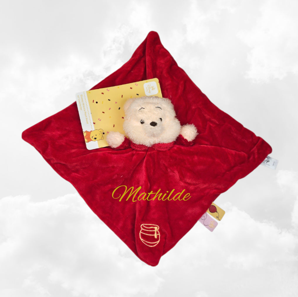 Doudou Plat Disney Winnie Pot de Miel 28cm | A personnaliser