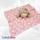 Pack Bébé A Personnaliser | Couverture Eté Rose 75cm x 90cm + Doudou Vache 35cm