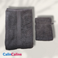 Personalized Bath Sheet + Matching Washcloth Set - Anthracite
