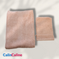 Ensemble Drap de bain + Gant de toilette assorti | Prénom Brodé | Rose Pâle