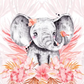 Couverture Plaid Bébé Eléphant Rose | 70cm x 95cm | Couleur minky au choix
