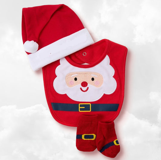 Ensemble de Noël pour bébé 0 à 6 mois | Bonnet Bavoir et Chaussettes