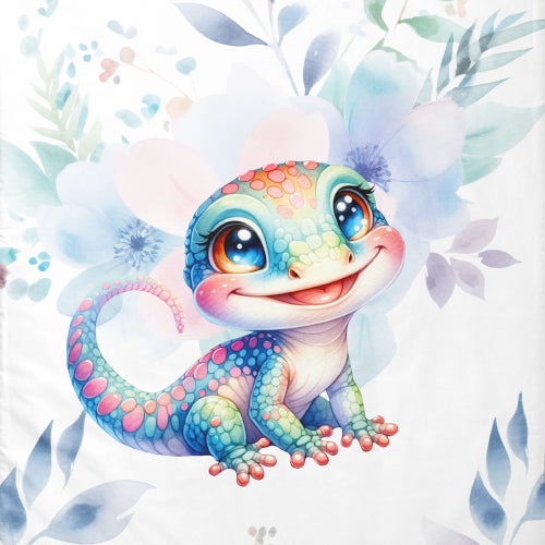 Couverture Plaid Bébé | Gecko Coloré | 70cm x 95cm | A Personnaliser