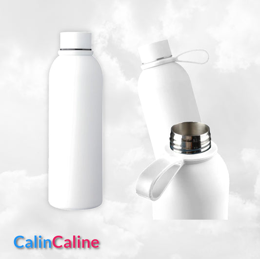 Gourde Isotherme Blanche Personnalisée | Double paroi | 500 ml | Inox