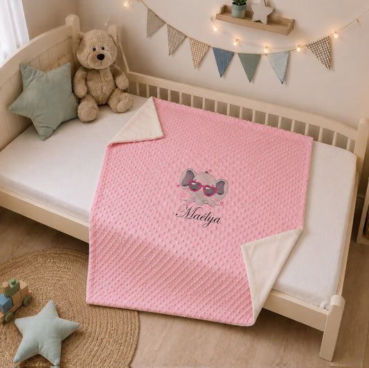 Créez Votre Couverture Personnalisée 90cm x 140cm | Double Minky | Fille