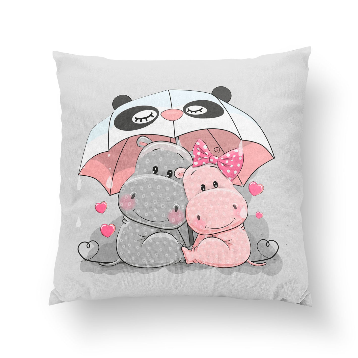 Coussin de naissance vuli hippopotame couple