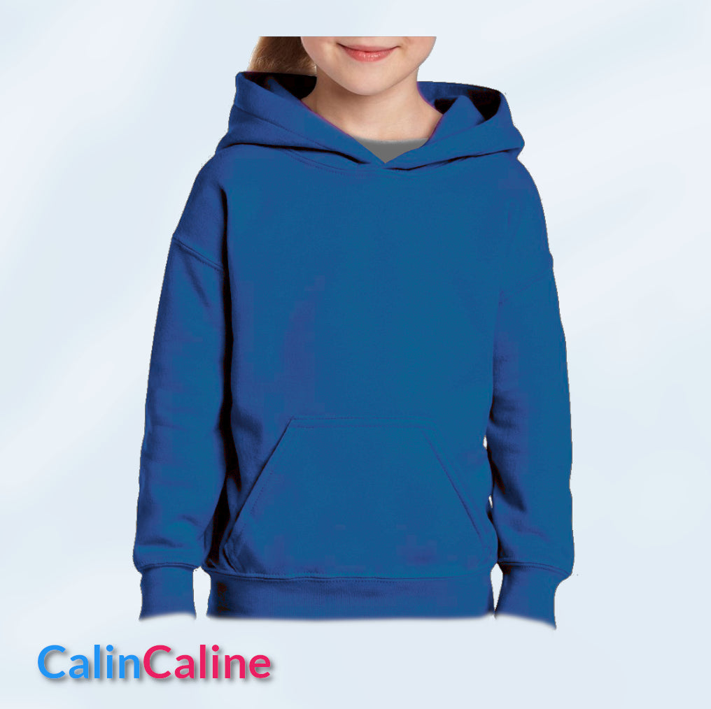 Hoodies Enfant Bleu Royal A Capuche | A Personnaliser | De 3 à 8 ans | Avec Prénom Brodé