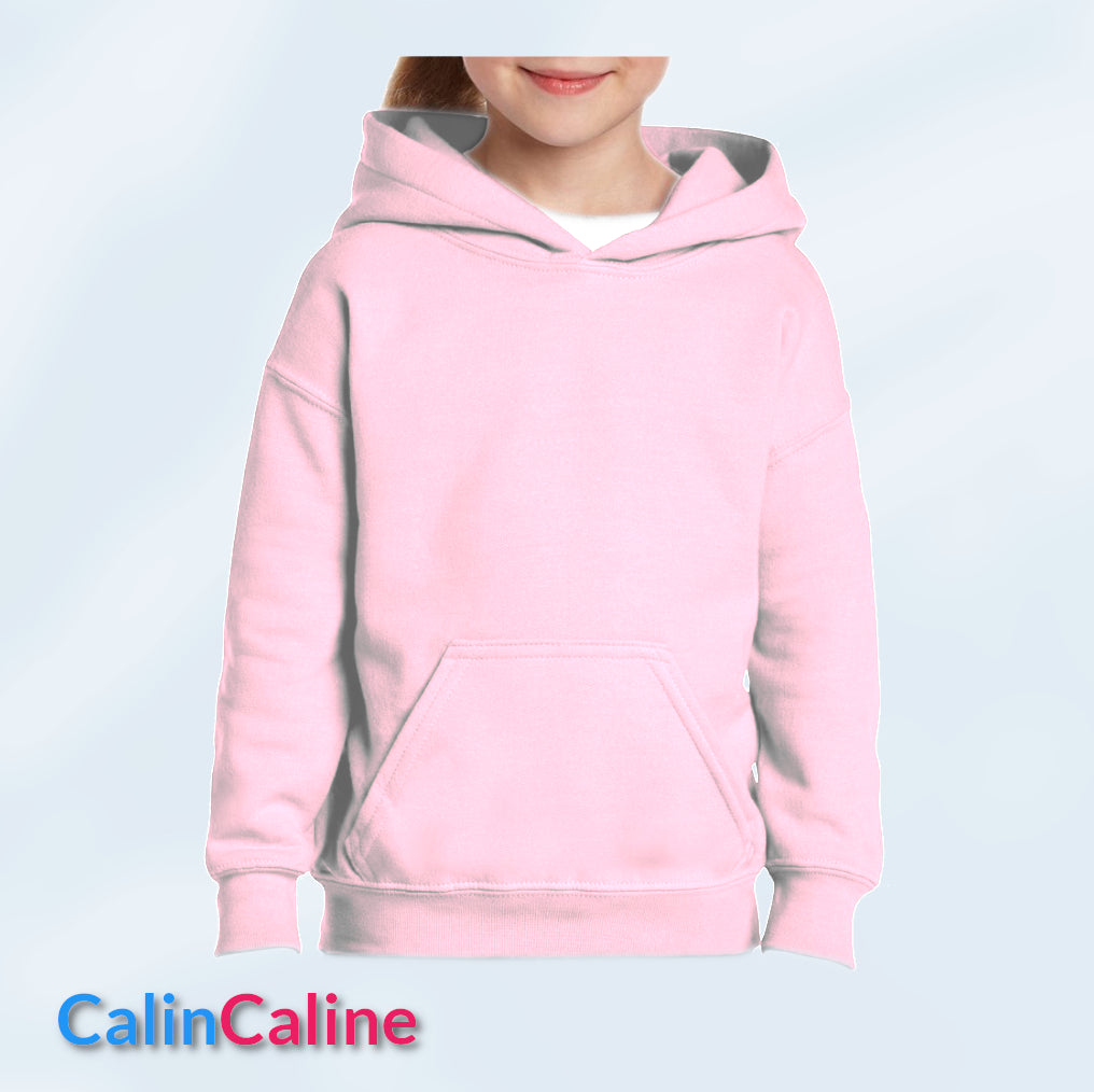 Hoodies Enfant Rose A Capuche | A Personnaliser | De 3 à 8 ans | Avec Prénom Brodé