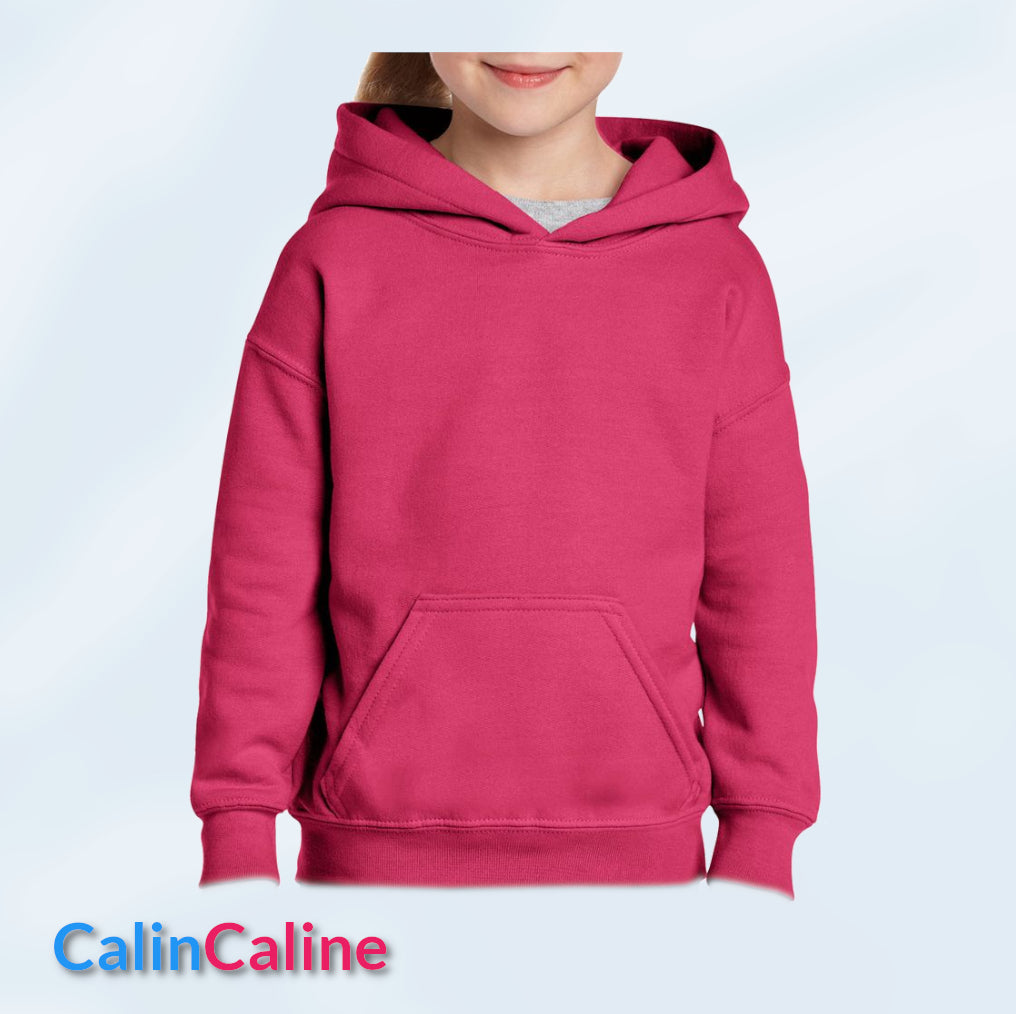 Hoodies Enfant Rose Foncé A Capuche | A Personnaliser | De 3 à 8 ans | Avec Prénom Brodé