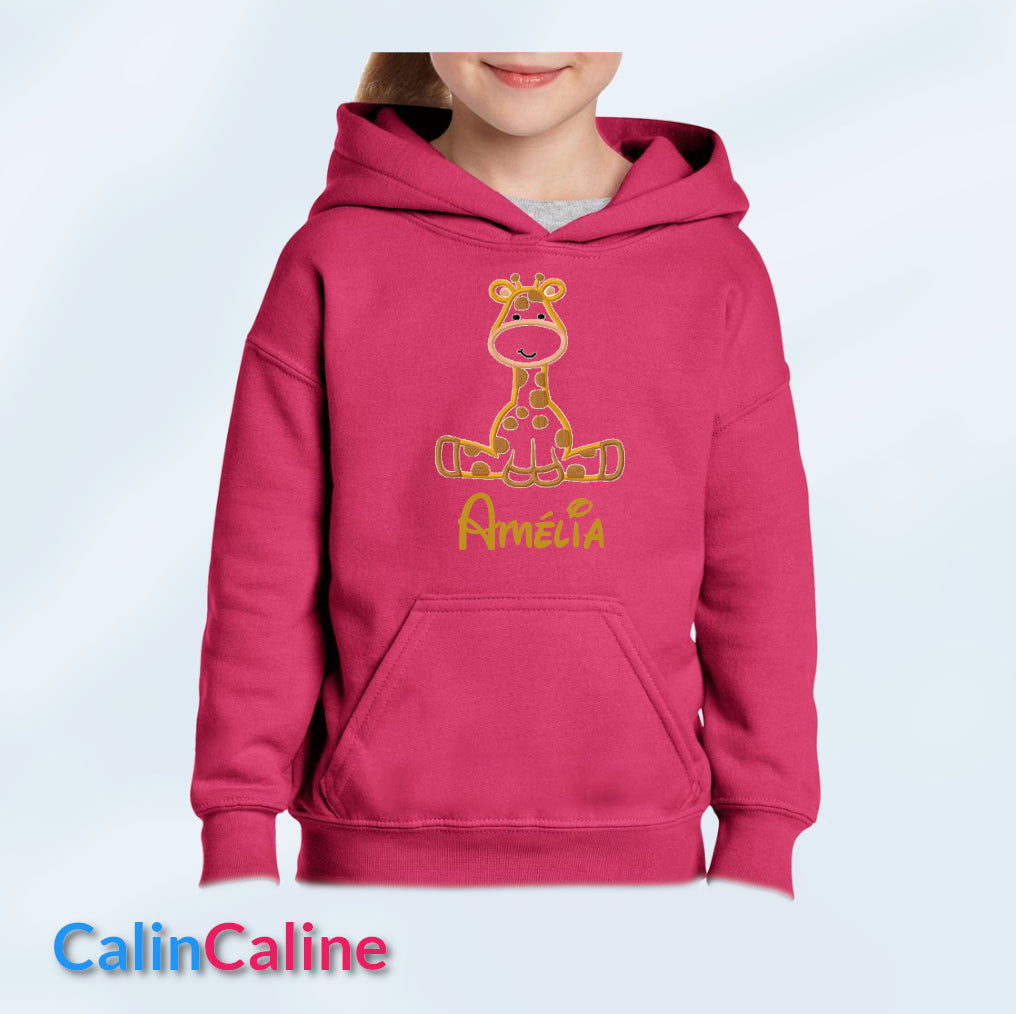 Hoodies Enfant Rose Foncé A Capuche | A Personnaliser | De 3 à 8 ans | Avec Prénom Brodé