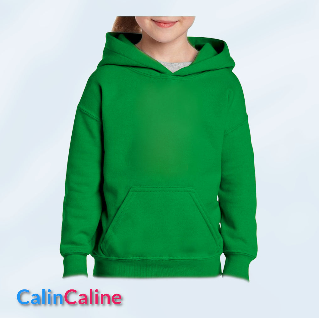 Green Children's Hoodies with Hood | To Personalize | From 3 to 8 years old | With Embroidered First Name