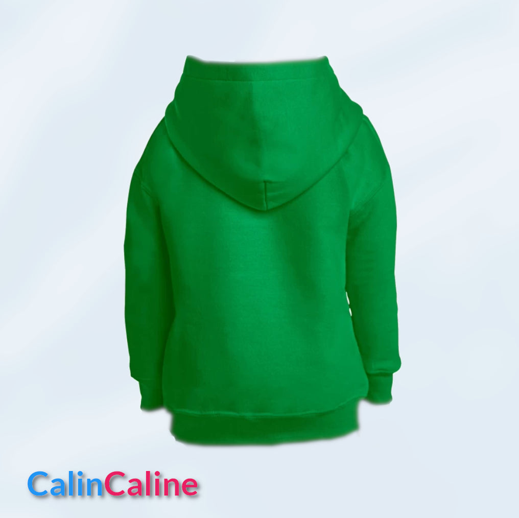 Hoodies Enfant Vert A Capuche | A Personnaliser | De 3 à 8 ans | Avec Prénom Brodé