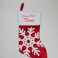 Botte de Noël Rouge personnalisée | Flocon de Neige | 38cm
