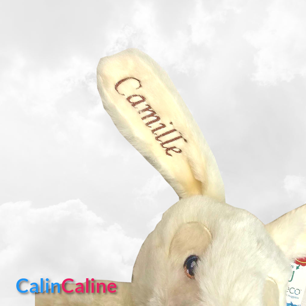 Peluche Lapin Câlin 15cm 100% Recyclé | Beige | Avec Prénom Brodé