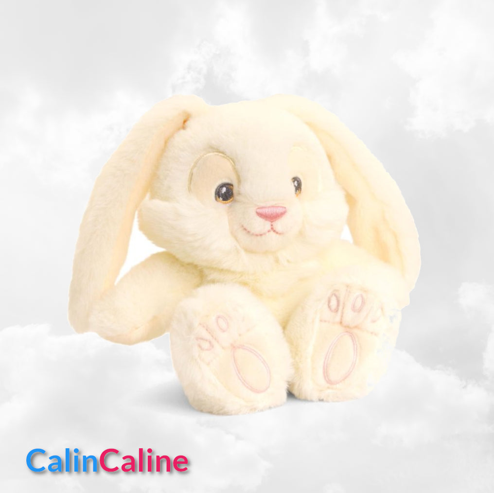 Peluche Lapin Câlin 15cm 100% Recyclé | Beige | Avec Prénom Brodé